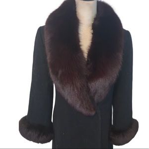 Marvin richards Genuine fox fur trimmed coat